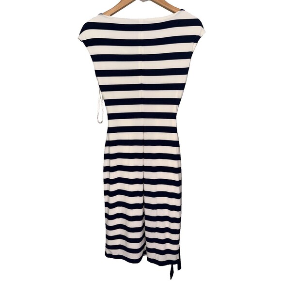 Ralph Lauren Striped Sleeveless Faux Wrap Dress - Size 6 - Picture 4 of 5
